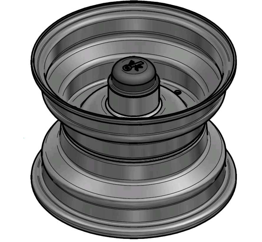 2.50 mm thick one piece welded RIM, diameter: 8 inch, width: 5.50 inch, bearing in hub: 6205-2RS