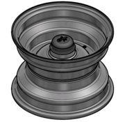 VLUKON Wheel rim: 5.50AX8 |fitting length: 64mm | Alxe hole 25mm |Grey Aluminium