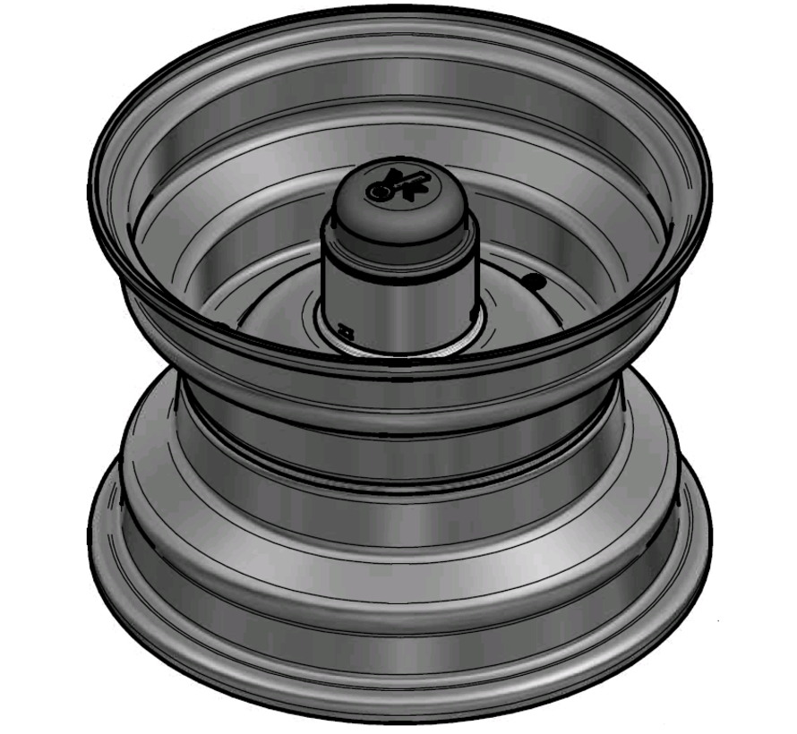 2.50 mm thick one piece welded RIM, diameter: 8 inch, width: 5.50 inch, bearing in hub: 6205-2RS