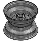 VLUKON Wheel rim: 5.50AX8 |fitting length: 64mm | Alxe hole mm |Grey Aluminium