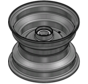 2.50 mm thick one piece welded RIM, diameter: 8 inch, width: 5.50 inch, bearing in hub: