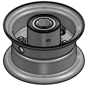 VLUKON Wheel rim: 2.10-4 |fitting length: 75mm | Alxe hole mm |Grey Aluminium