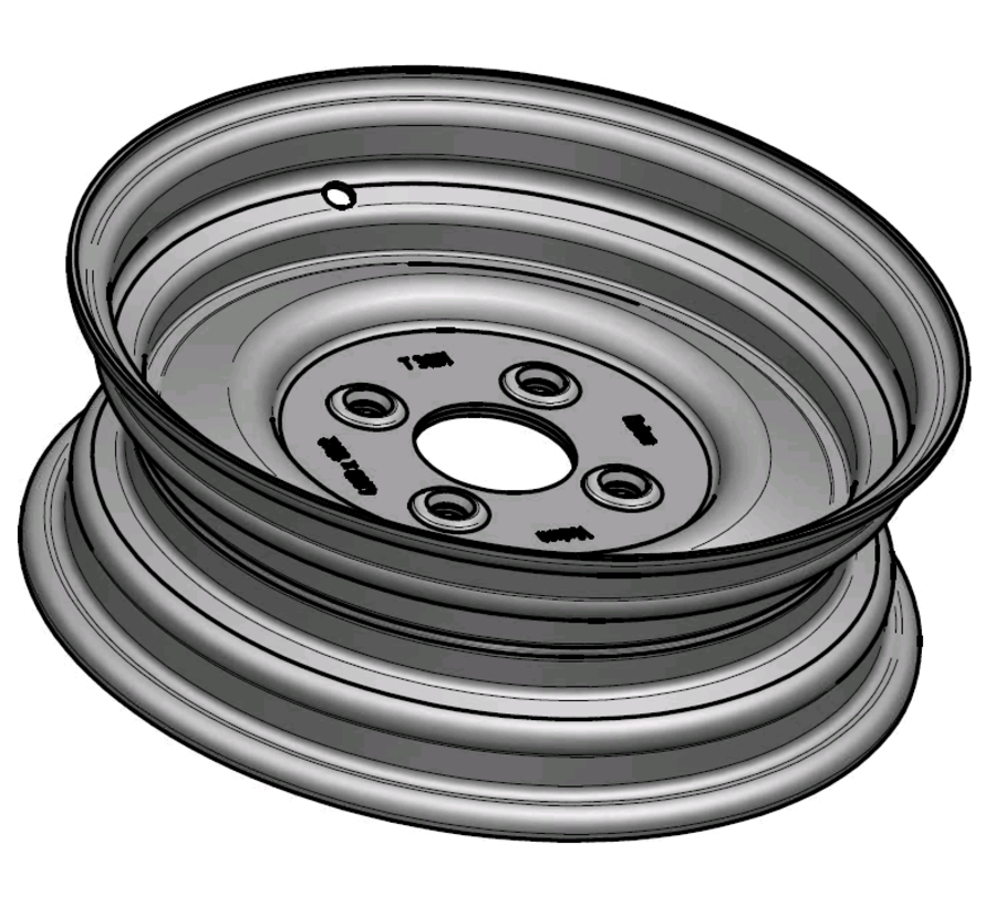 2.50 mm thick one piece welded RIM, diameter: 12 inch, width: 4.00 inch, pcd: 100mm & center bore: 60mm l 4 Raised bolt holes