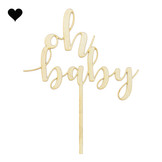 Taarttopper hout Oh Baby