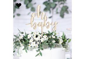 Taarttopper hout Oh Baby