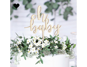 Taarttopper hout Oh Baby