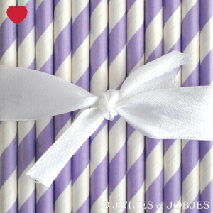 Papieren rietjes gestreept paars (25st)