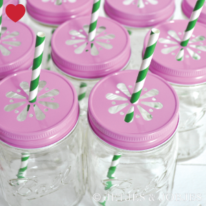 Mason Jar margriet deksel roze