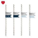 Papieren rietjes met stickers (20st) Delight Department