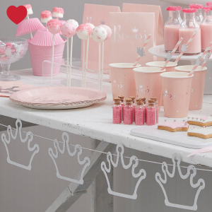 Princess slinger glitter kroontjes zilver (2m)