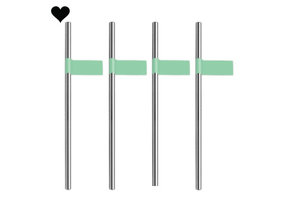 Papieren rietjes met stickers tropical breeze silver (20st)