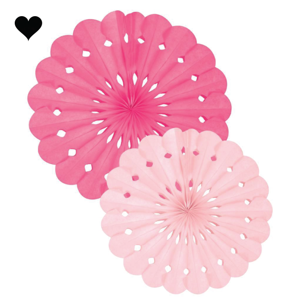 Waaier set roze (2st) Delight Department
