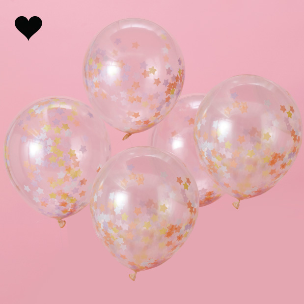Confetti ballonnen sterren (5 st) - Ginger Ray
