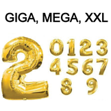 Cijferballon 9 goud (86cm)