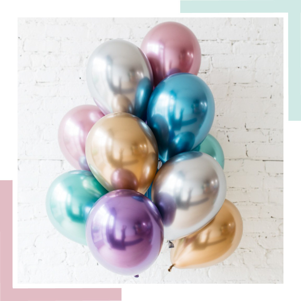 Chroom ballonnen zilver (10st)