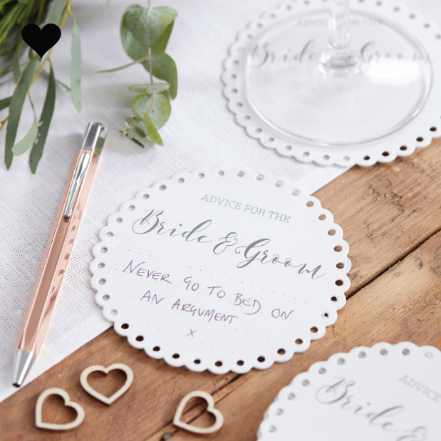 Onderzetters Wedding Wishes (20st) Ginger Ray