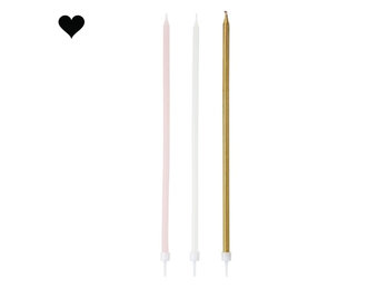 Taartkaarsen lang We heart Pink (16st) Talking Tables