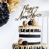 Taarttopper Happy New Year Black & Gold