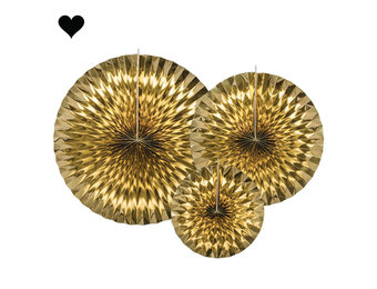 Waaiers goudfolie (3st)