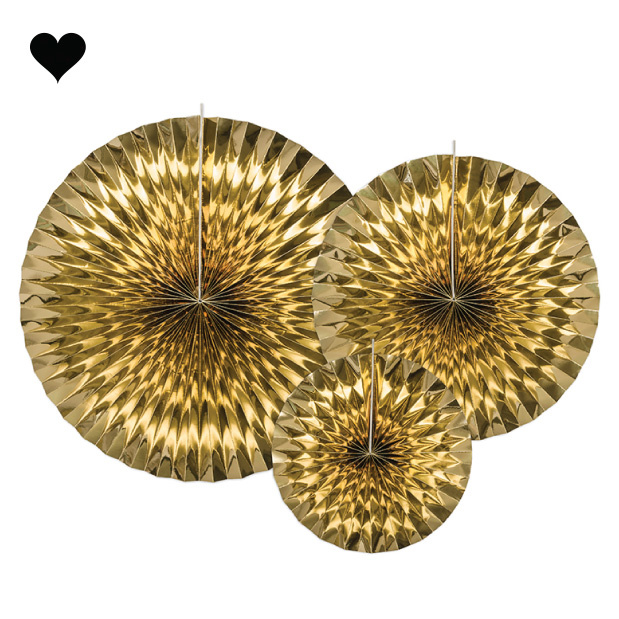 Waaiers goudfolie (3st)