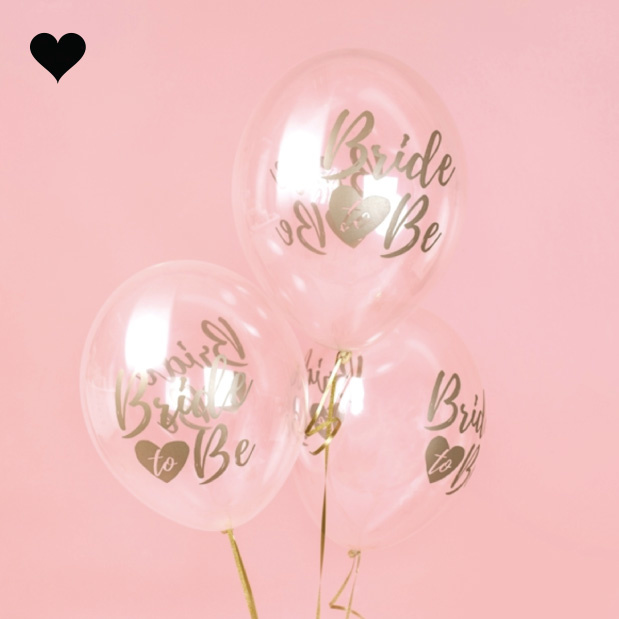 Transparante ballonnen Bride to be goud (6 st)