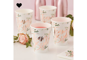 Bekertjes Team Bride (8st) Floral Hen Party Ginger Ray