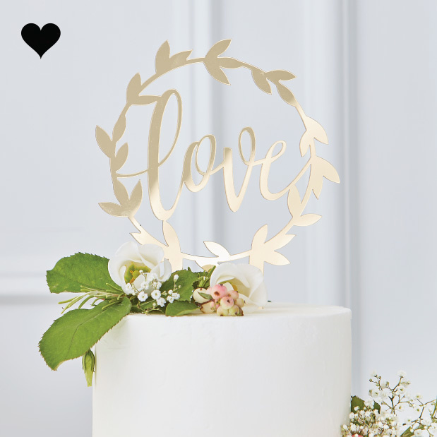 Taarttopper Love Gold Wedding Ginger Ray