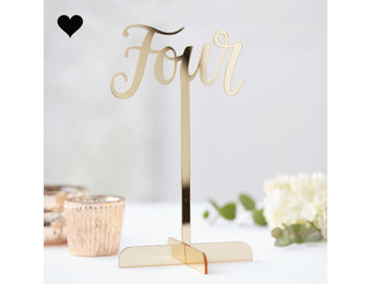 Tafelnummers Acryl 1-12 Gold Wedding Ginger Ray