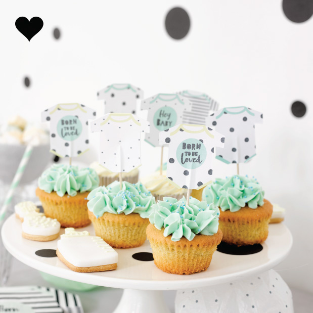 Cake toppers Born To Be Loved (12st) Talking Tables
