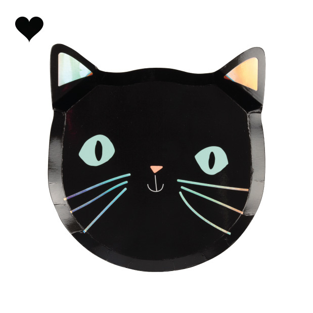 Bordjes zwarte katten (8st) Meri Meri