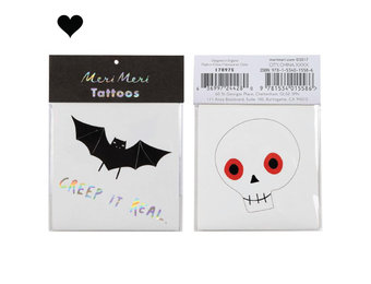 Vleermuis en schedel plaktattoos Meri Meri
