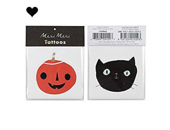 Kat en pompoen plaktattoos Meri Meri