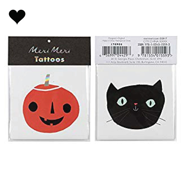 Kat en pompoen plaktattoos Meri Meri