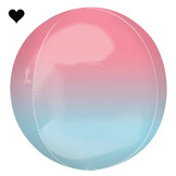 Folieballon ombre roze & blauw (40cm)