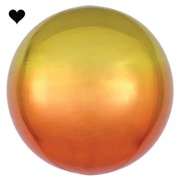 Folieballon ombre geel & oranje (40cm)