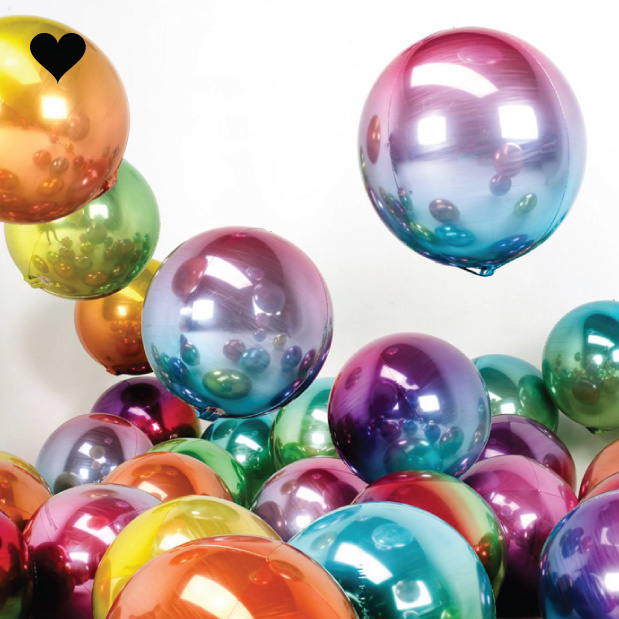 Folieballon ombre geel & oranje (40cm)
