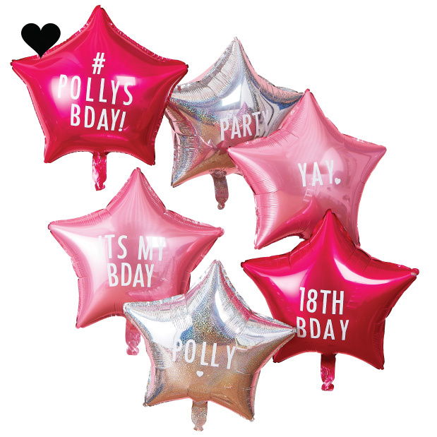 Folieballonnen met stickers (6 st) Stargazer Ginger Ray