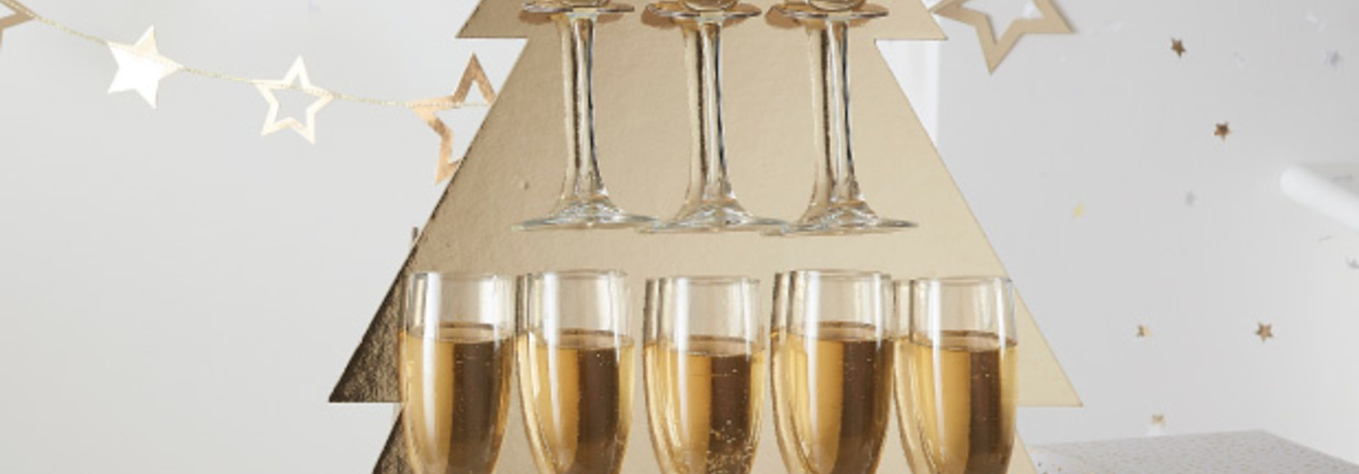 Prosecco Wall kerstboom Gold Glitter Ginger Ray
