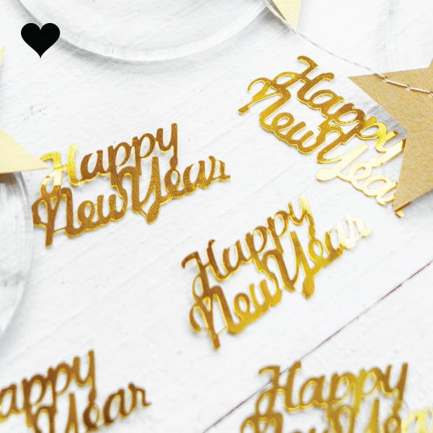 Tafelconfetti Happy New Year goud
