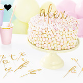 Taarttoppers Alfabet goud (53 st)