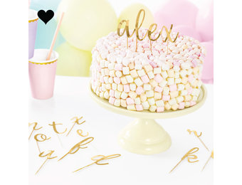 Taarttoppers Alfabet goud (53 st)