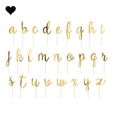 Taarttoppers Alfabet goud (53 st)