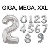 Folieballon cijfer 0 zilver (86cm)