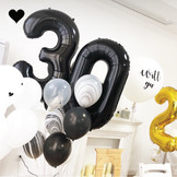 Folieballon cijfer 1 zwart (86cm)