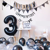 Folieballon cijfer 5 zwart (86cm)