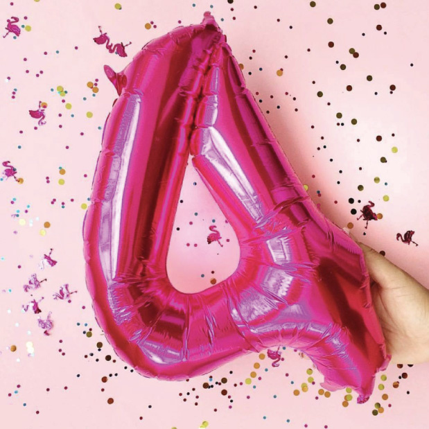 Folieballon cijfer 0 fuchsia (86 cm)