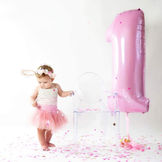 Folieballon cijfer 6 roze (86 cm)