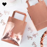 Uitdeelzakjes roségoud (5 st) Ginger Ray