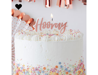 Kaarsje Hooray roségoud Ginger Ray