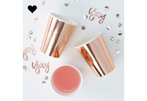 Papieren bekers roségoud (6st)